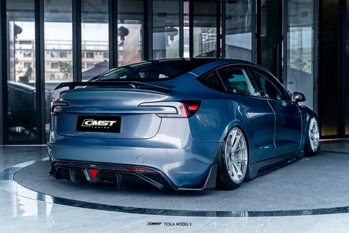 Cmst Carbon Fiber Rear Diffuser & Canards For Tesla Model 3 2024-On 7