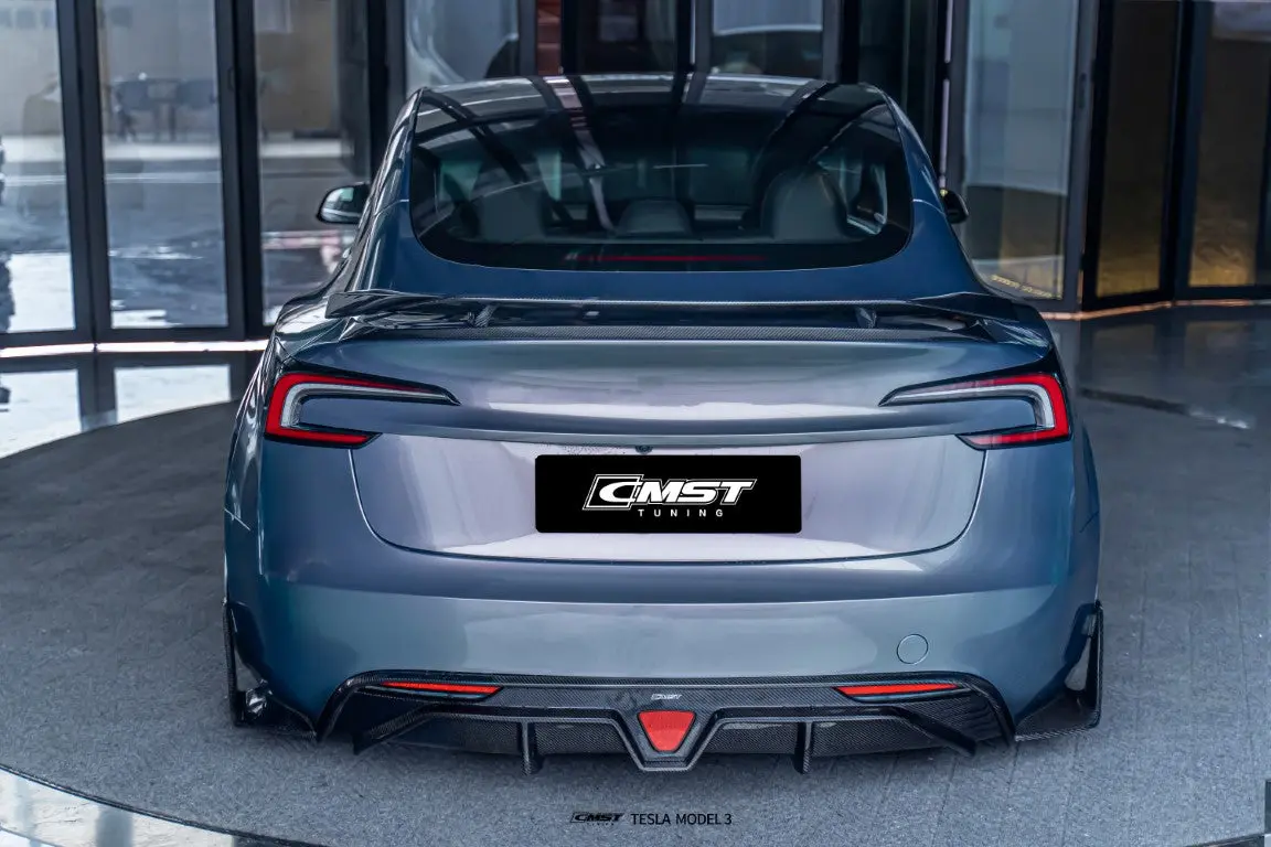 Cmst Carbon Fiber Rear Diffuser & Canards For Tesla Model 3 2024-On 8