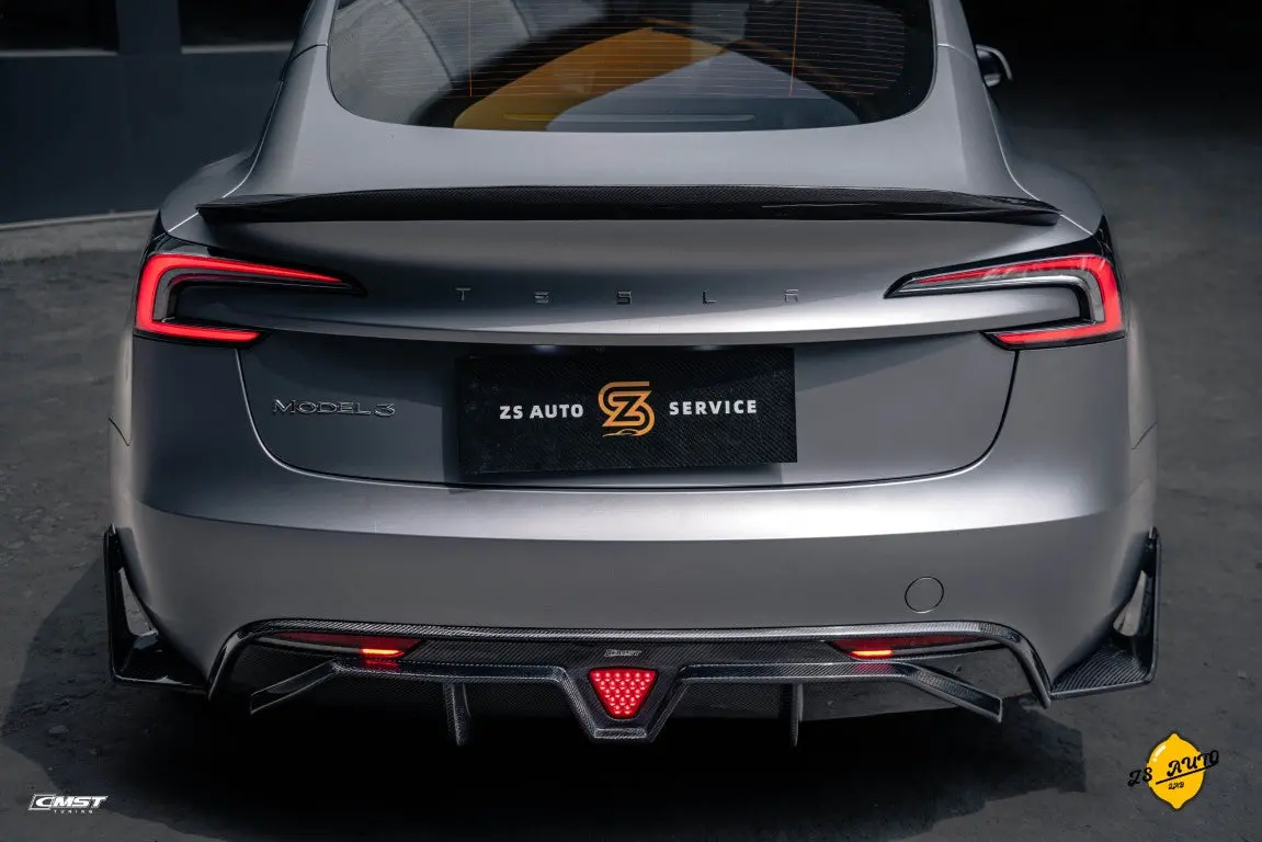 Cmst Carbon Fiber Rear Diffuser & Canards For Tesla Model 3 2024-On 11