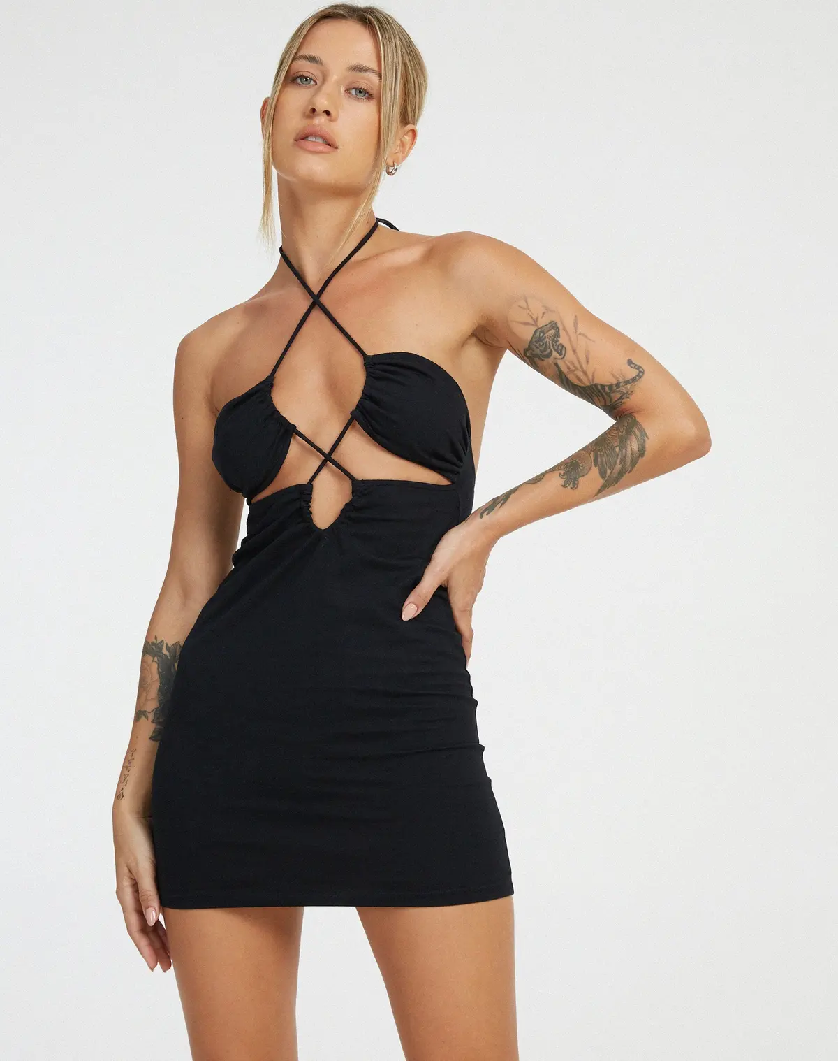 Cyra Cutout Dress In Black 1