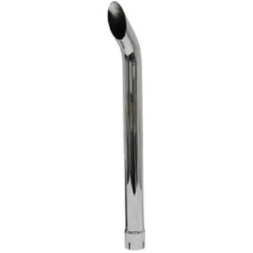 Chrome Curved Exhaust Stack Pipe 38" Tall - 3-1/8" Id 1