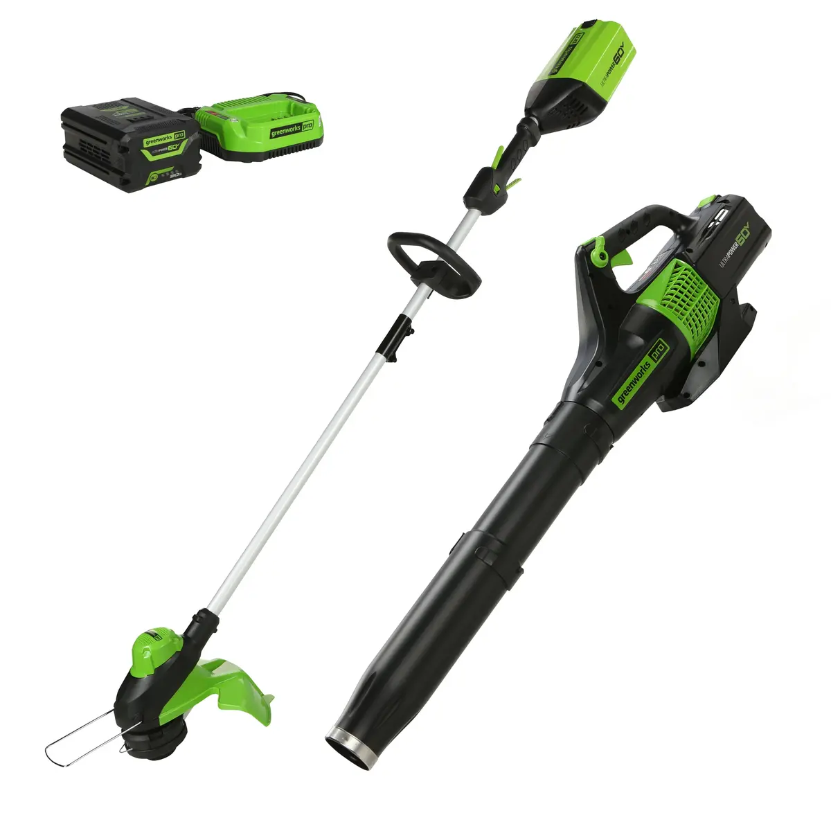 60V 13" Cordless String Trimmer & Leaf Blower Combo Kit, 4.0 Ah Battery And Charger Included 1