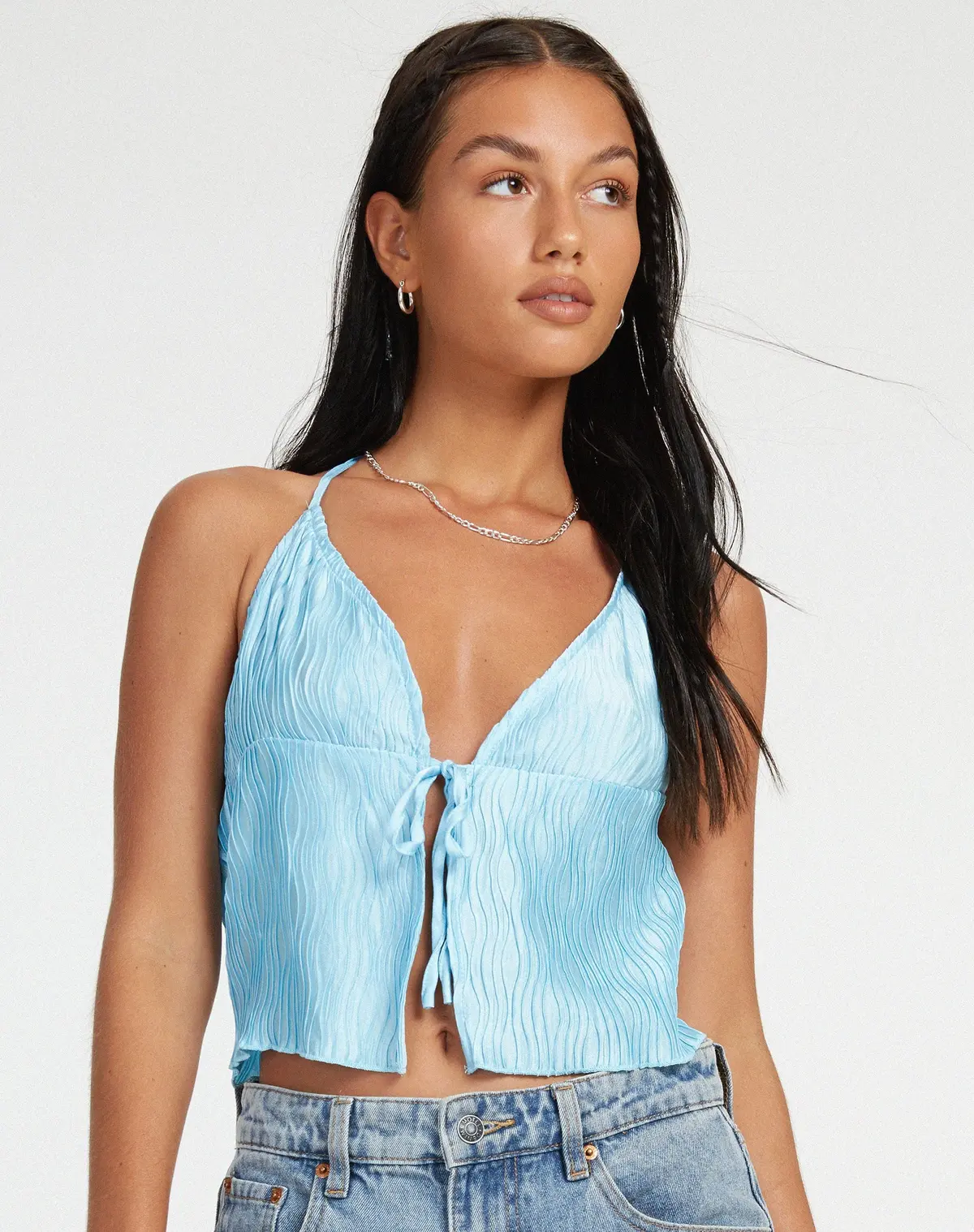 Dama Crop Top In Blue 1