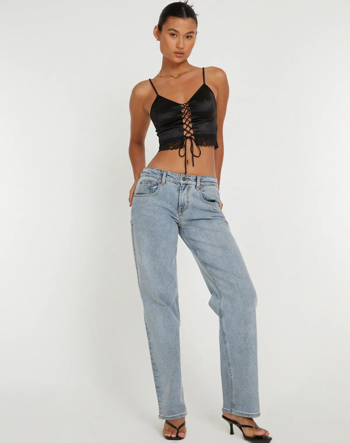 Datuk Crop Top In Satin Black 2