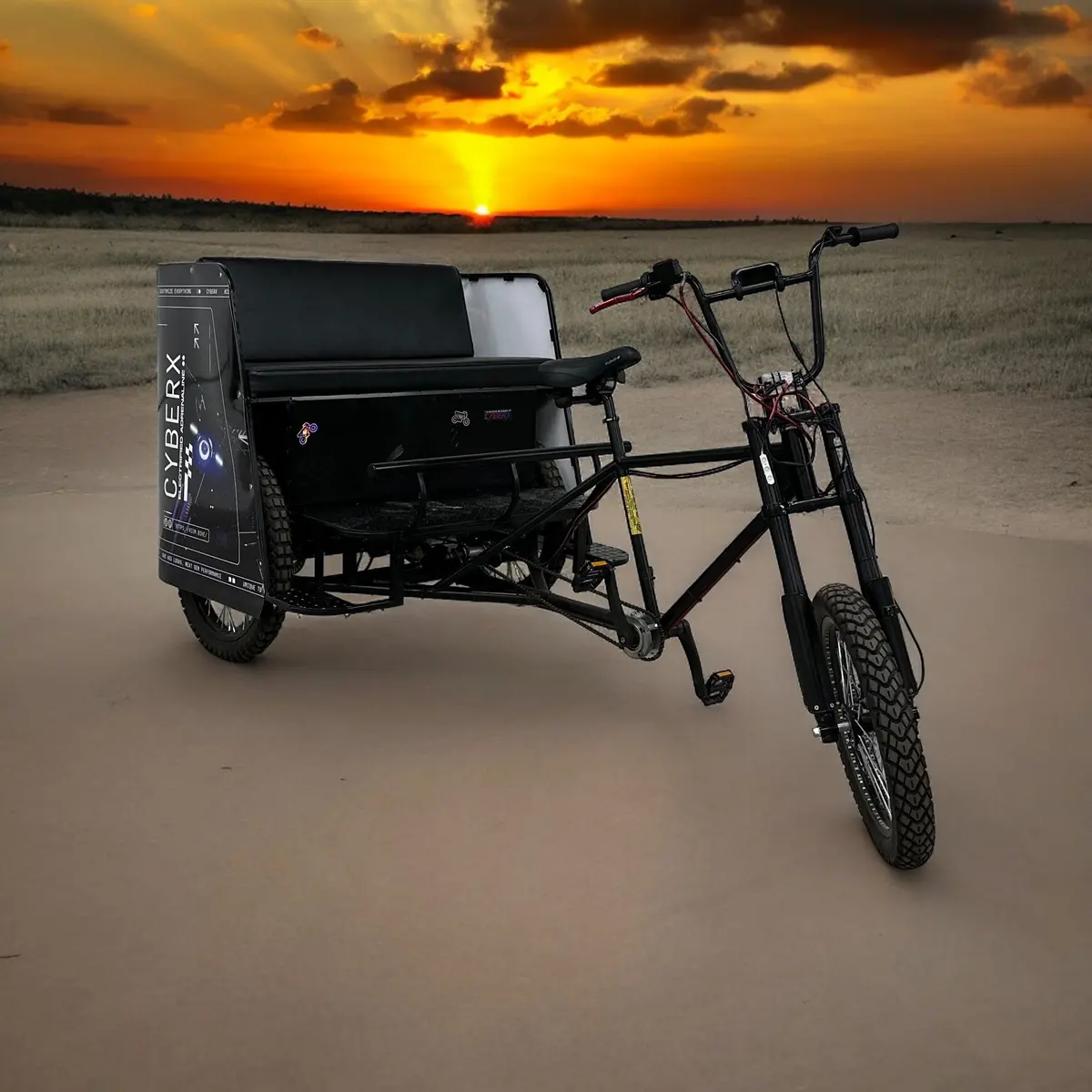 Electric Three-Seater Pedicab 2