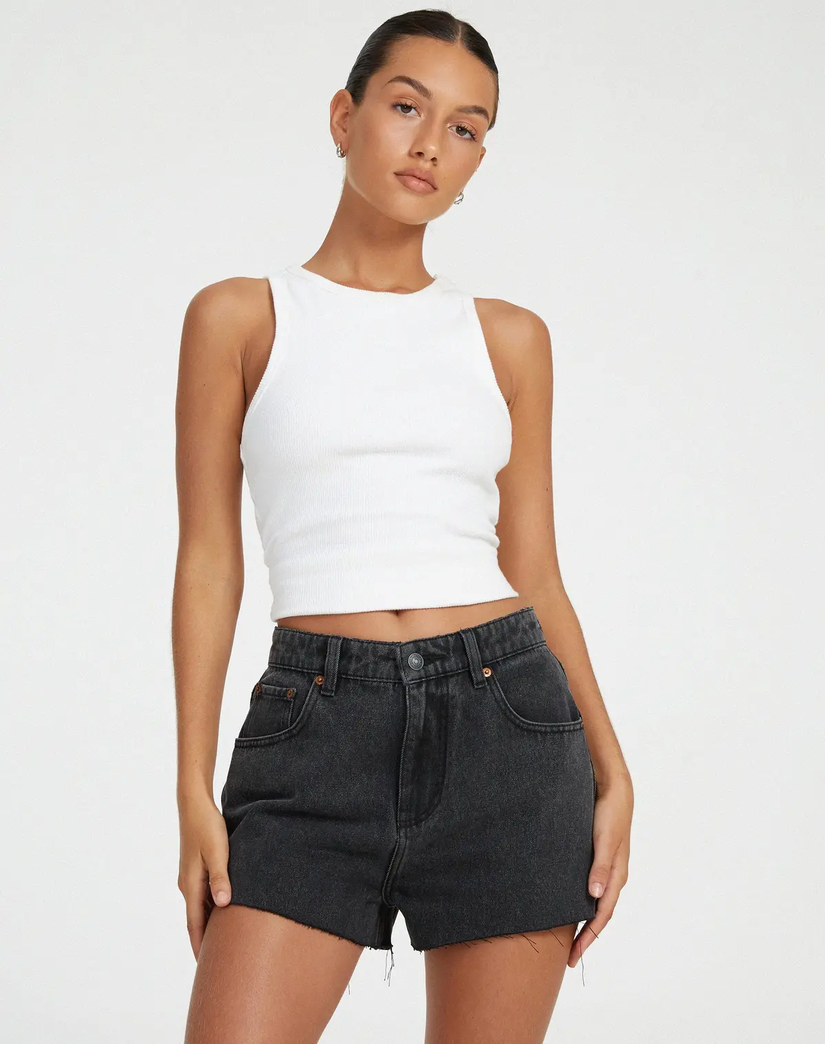 Denim Short In Black Wash 1