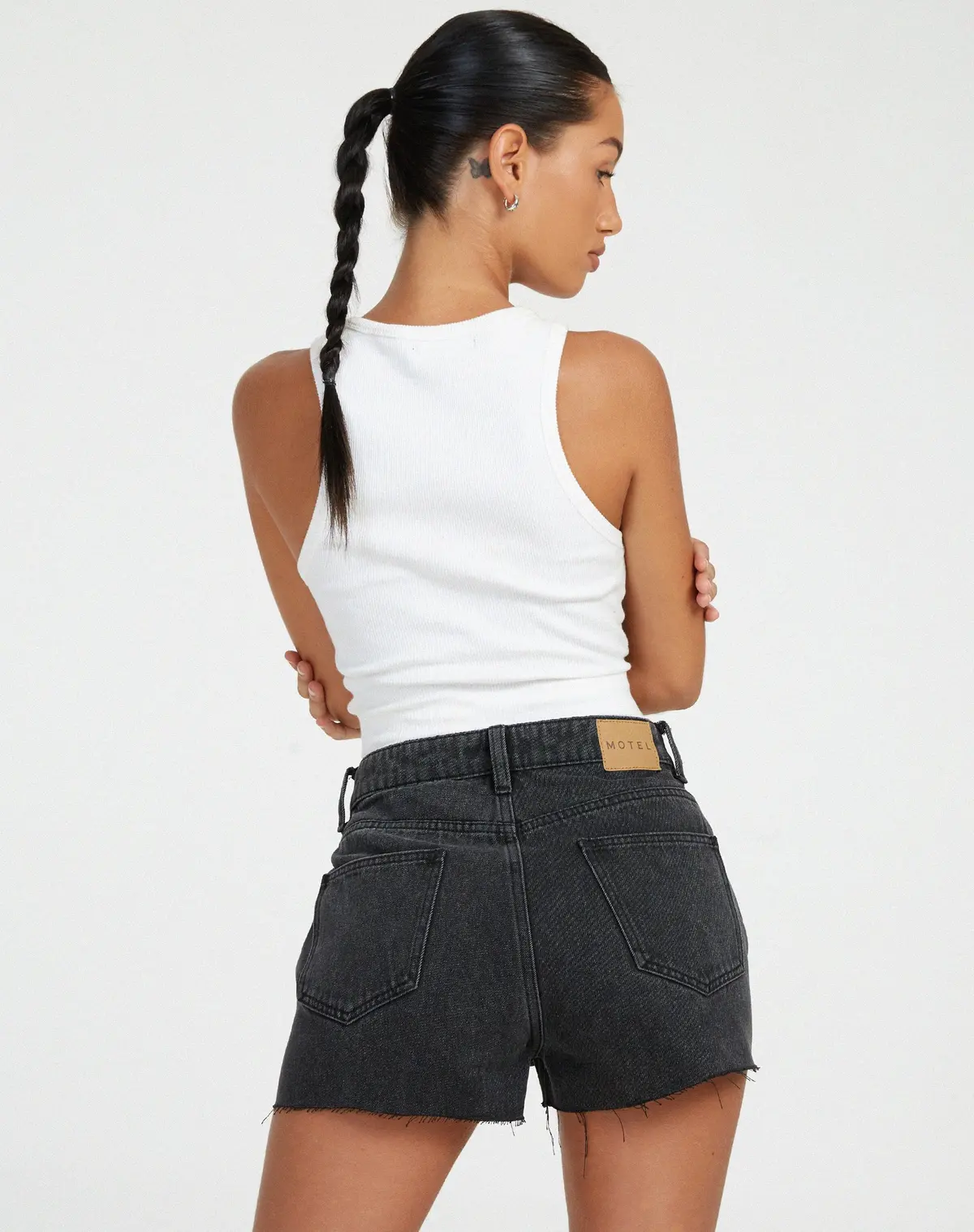 Denim Short In Black Wash 2