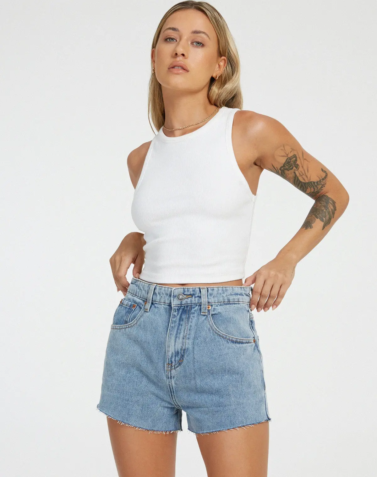 Denim Shorts In Light Wash 1
