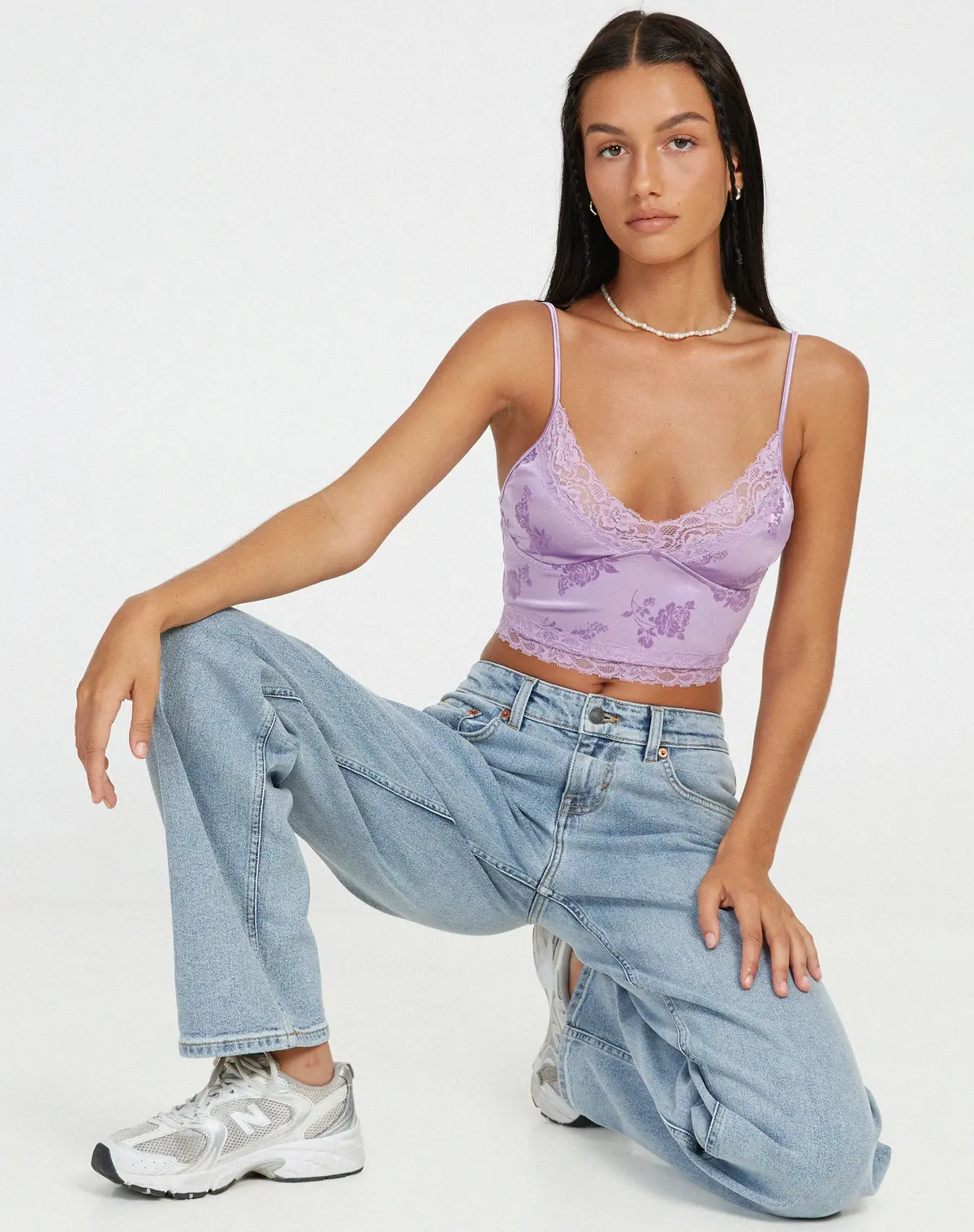 Dyrana Crop Top In Rose Flock Lilac 1