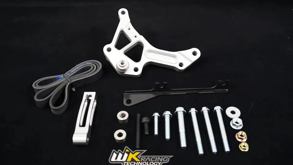 Wk Racing Toyota 1Jz / 2Jz Alternator Bracket With Belt Guide Wheel – Reinforced 7075 Aluminum Alloy 1