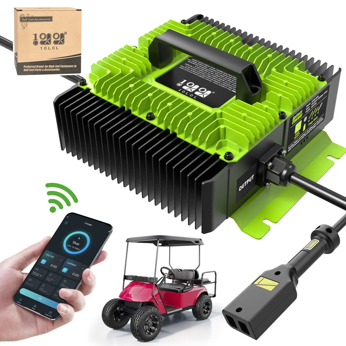 Golf Cart 18 Amp 36/48V Battery Charger With Bluetooth For Ezgo Club Car Yamaha - 10L0l 2