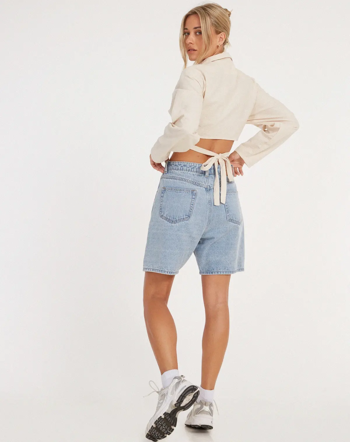 Elyse Crop Top In Ecru 4