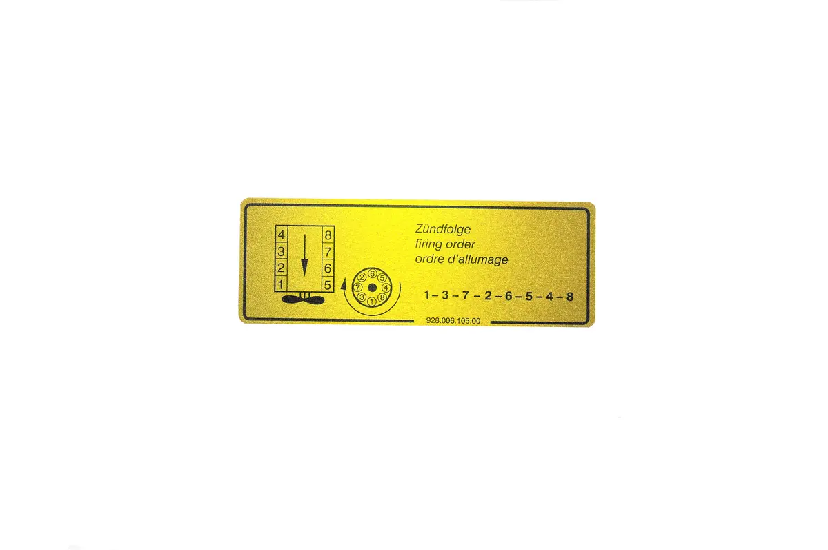 928 006 105 00 - Firing Order Decal 1