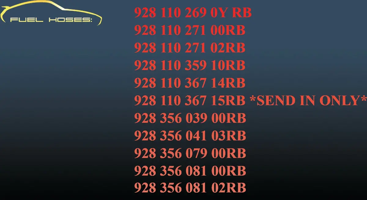 Rt 110 00 Rb - Fuel Hose Rebuild Service - 78 To 95 (Please Read Instructions) 1