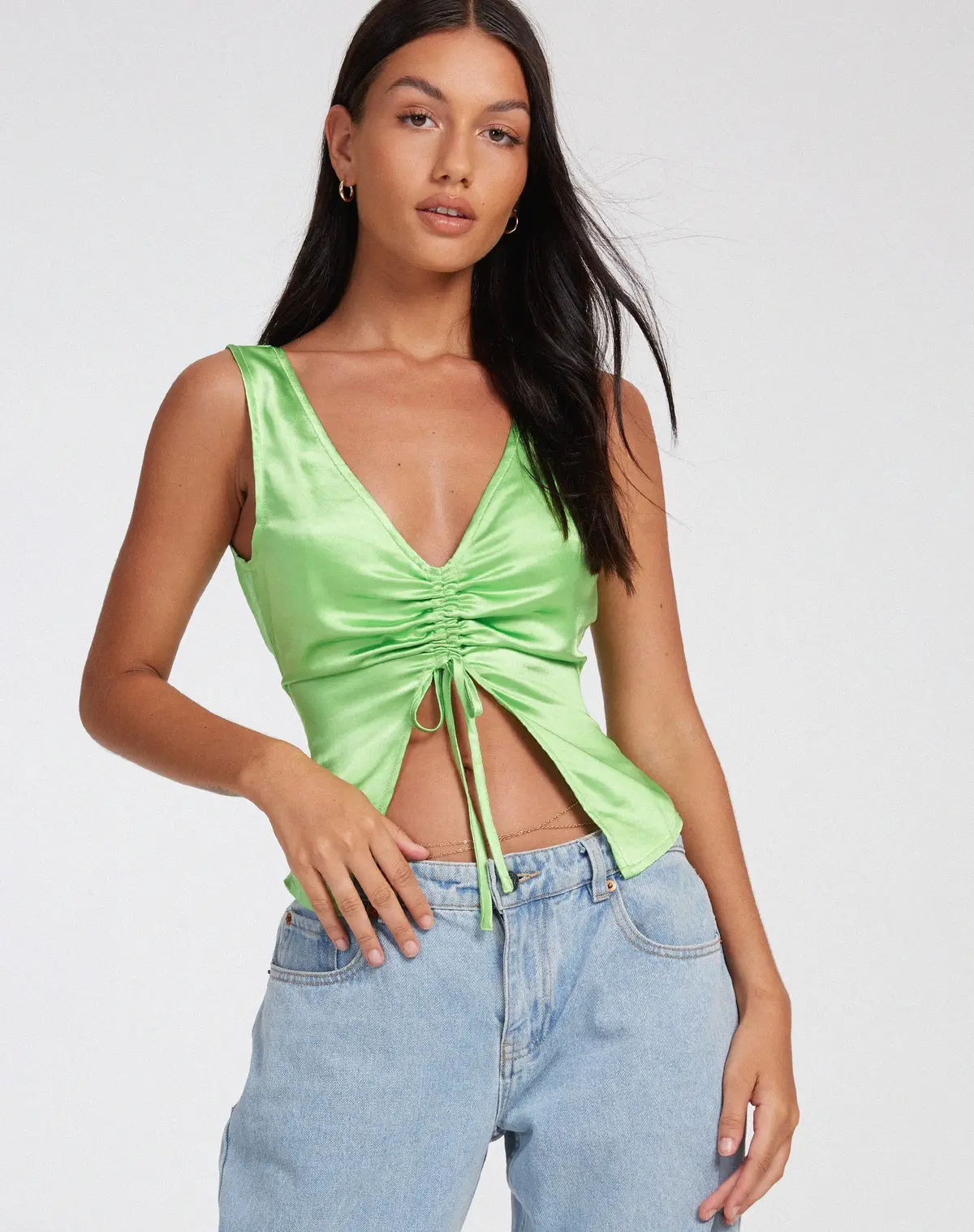 Gafnit Cami Top In Jasmine Green 1