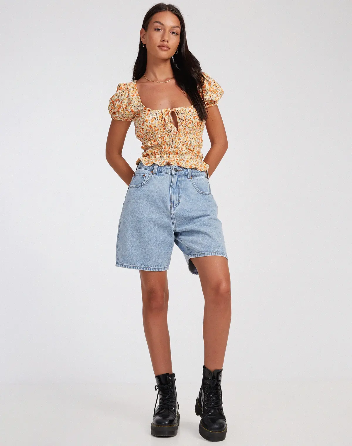 Galo Top In Ditsy Tangerine 4