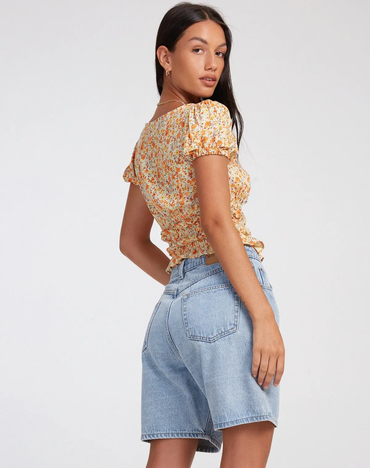 Galo Top In Ditsy Tangerine 3