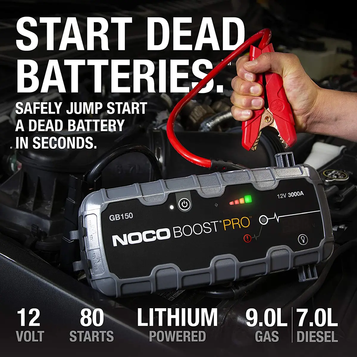 3,000 Amp (12V) Pro Vehicle Tractor Atv / Utv Jump Starter Box Booster Pack 2