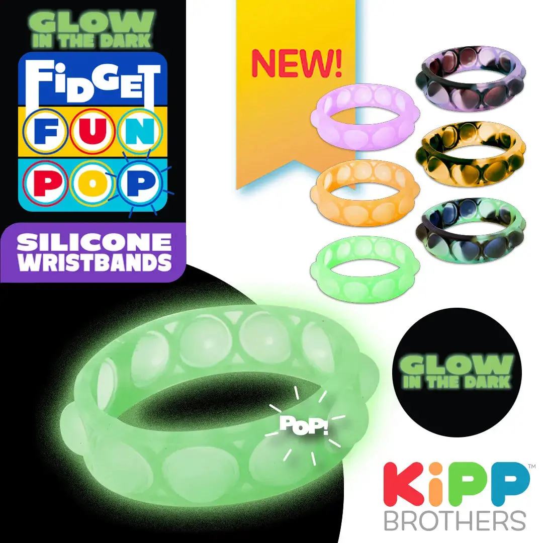Glow In The Dark Fidget Pop Bracelet - 24 Pieces Per Pack 22871 1