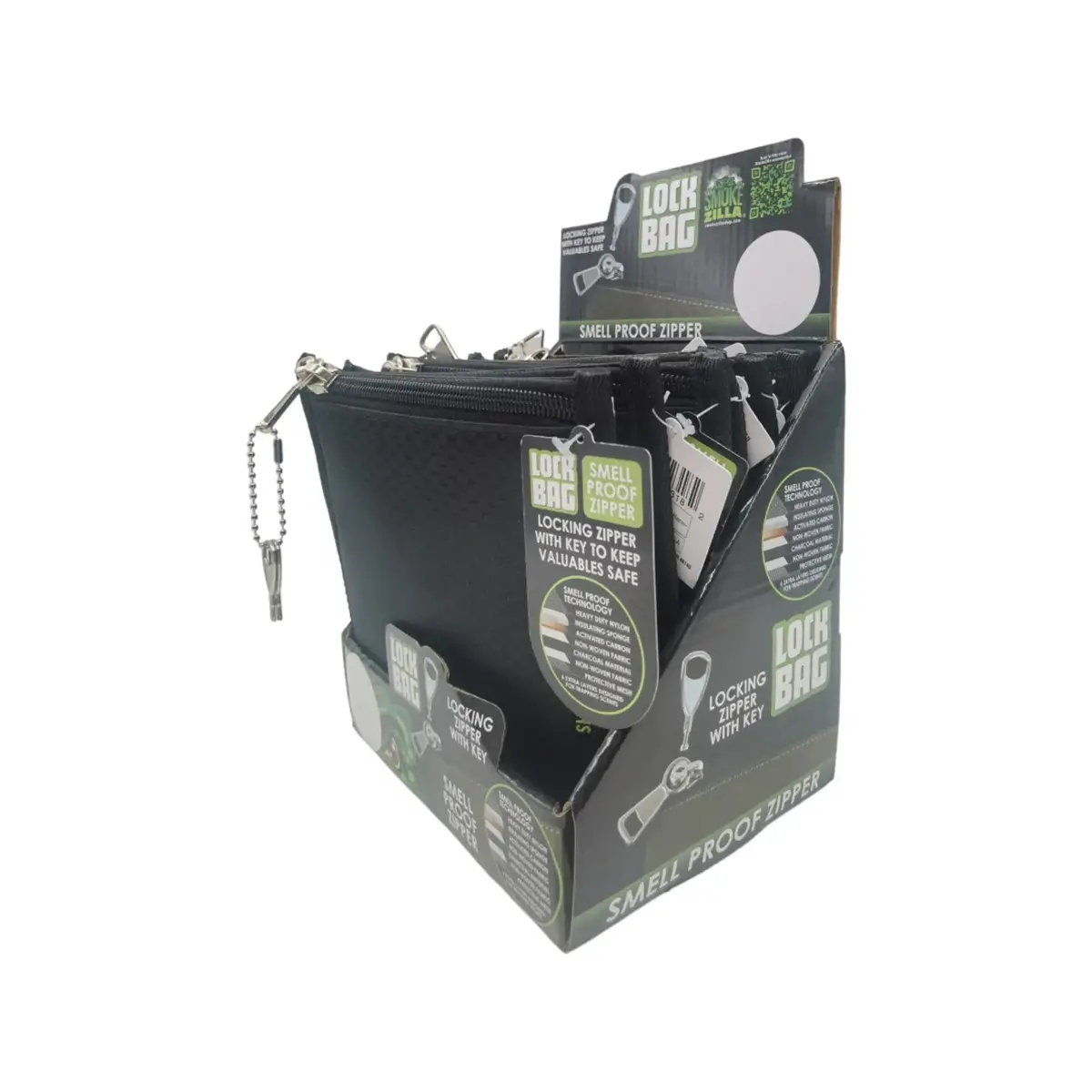 Smell Proof Locking Zipper Bag With Key - 6 Pieces Per Retail Ready Display 22318 1