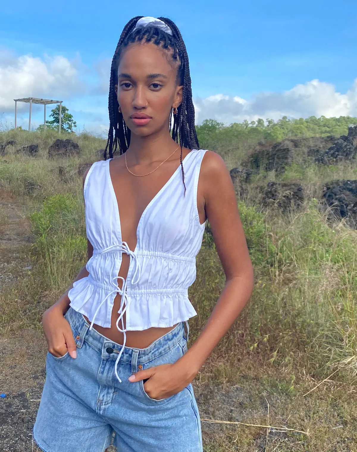 Kayson Crop Top In White 2