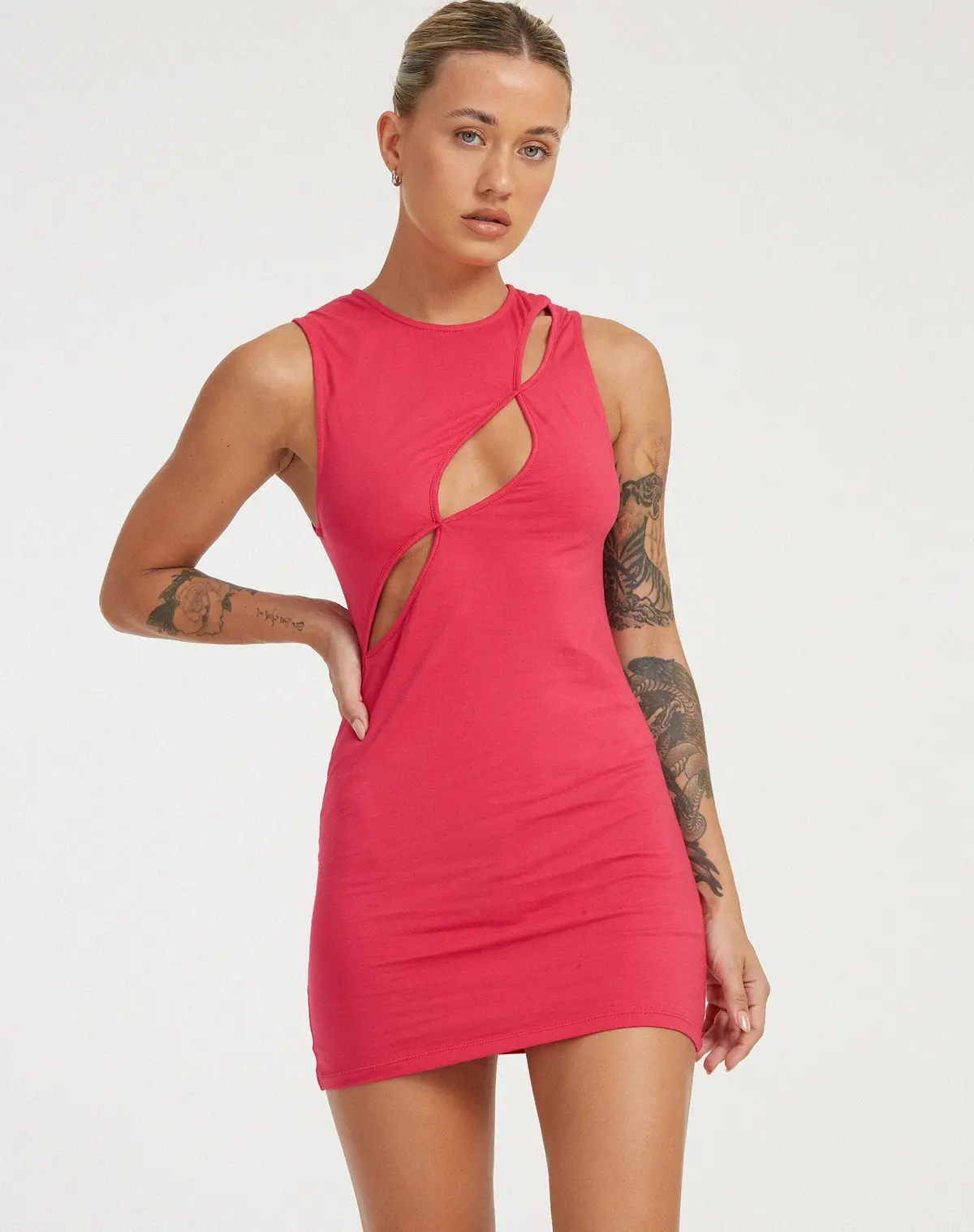 Inka Mini Dress In Fuschia Pink 1