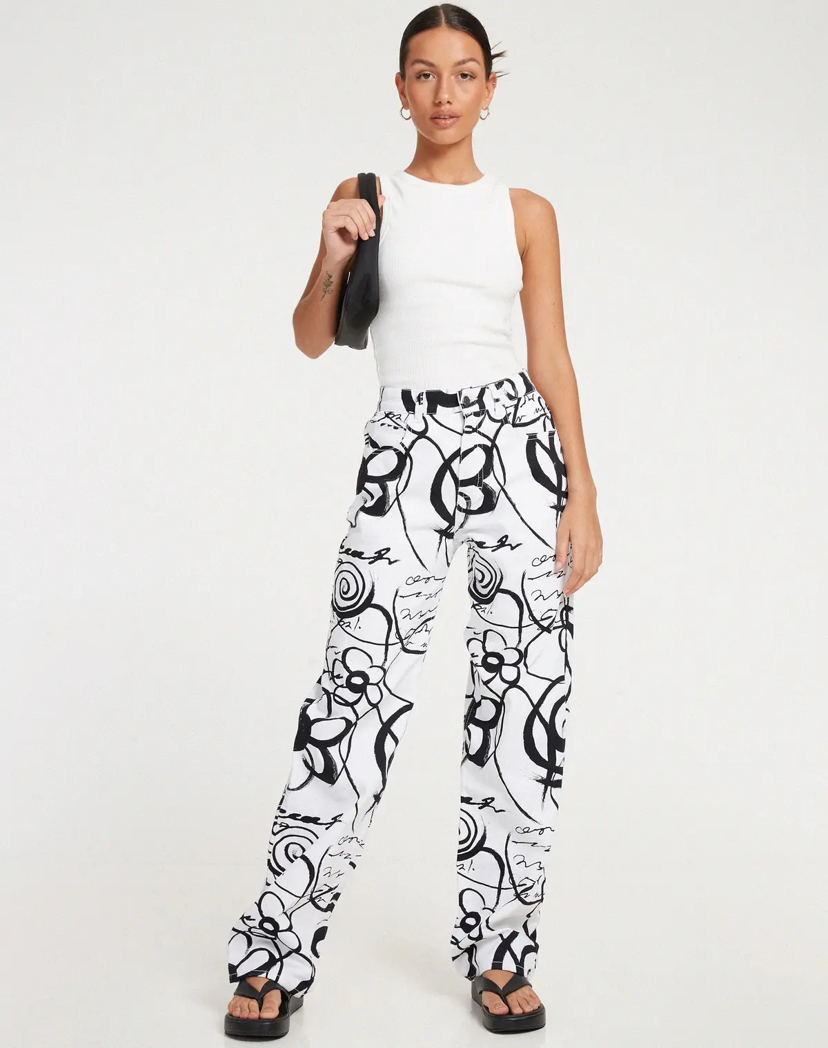 Parallel Jeans In Mono Doodle Black And White 1