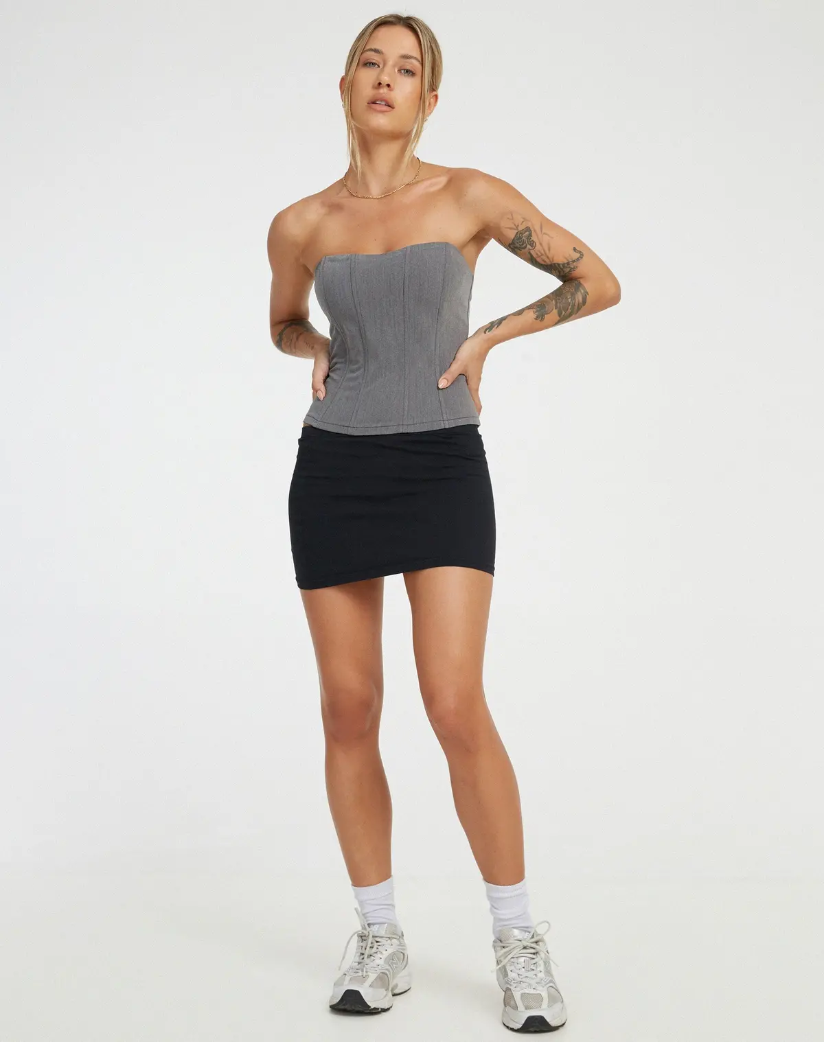 Kansa Corset Top In Charcoal 4
