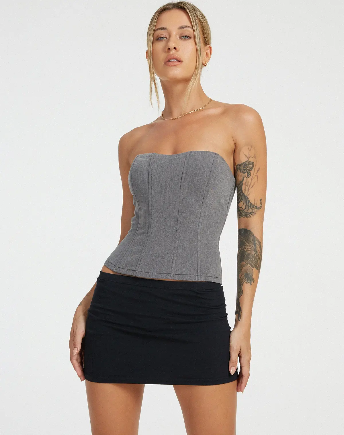 Kansa Corset Top In Charcoal 5