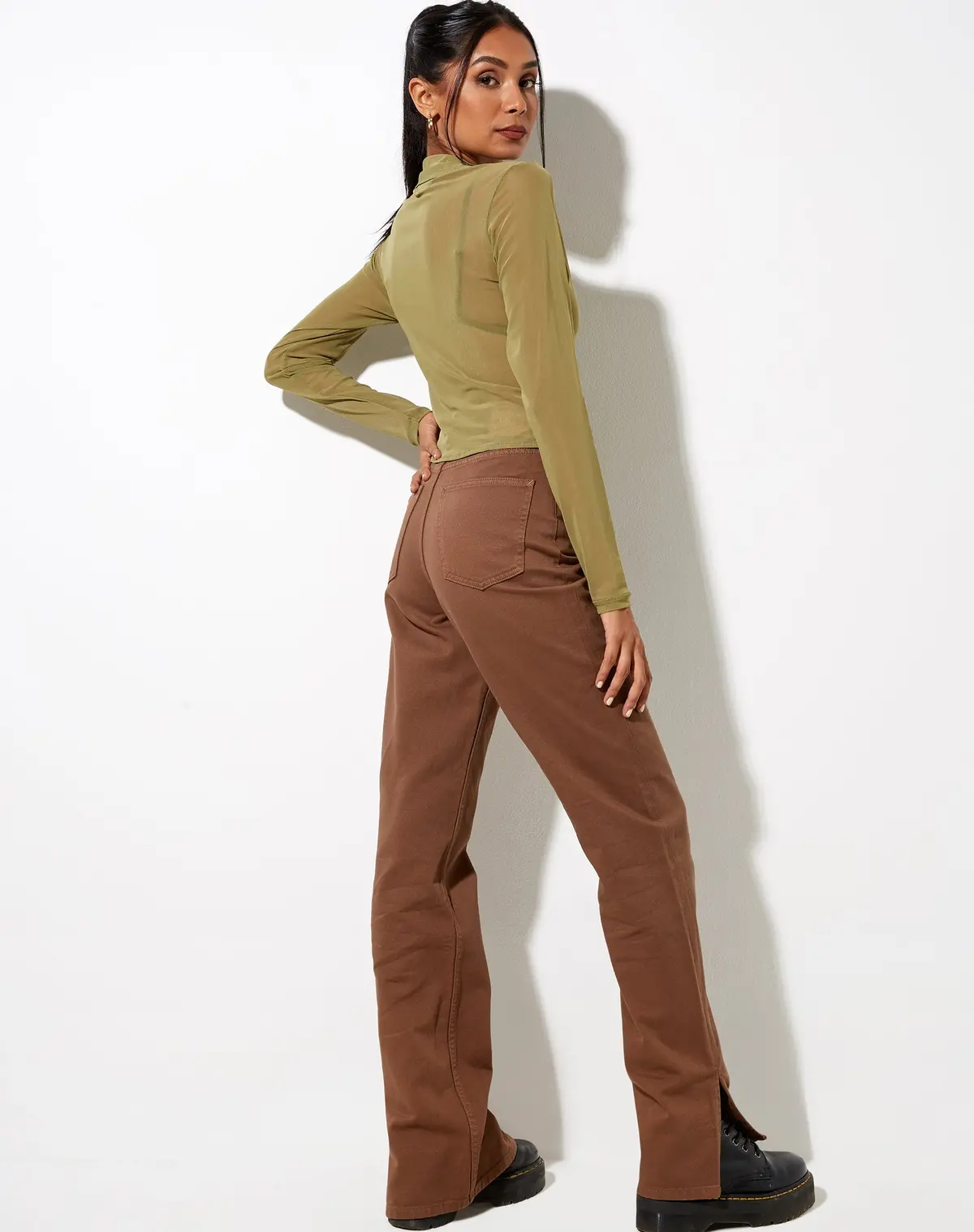 Kelly Shirt In Mesh Olive 2