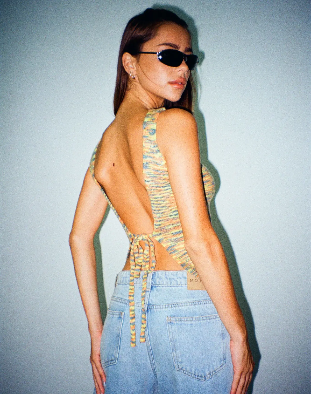 Kinda Vest Top In Mix Space Dye Multi Colour 1
