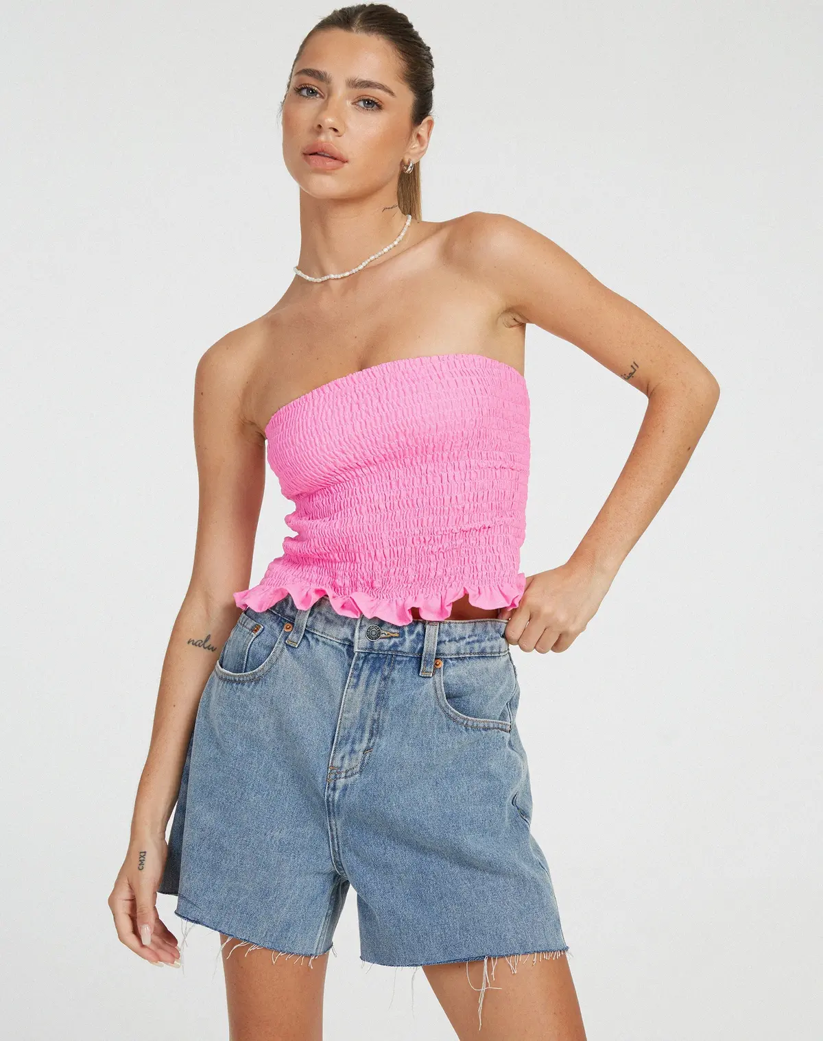 Kiyo Bandeau Top In Bubblegum 1