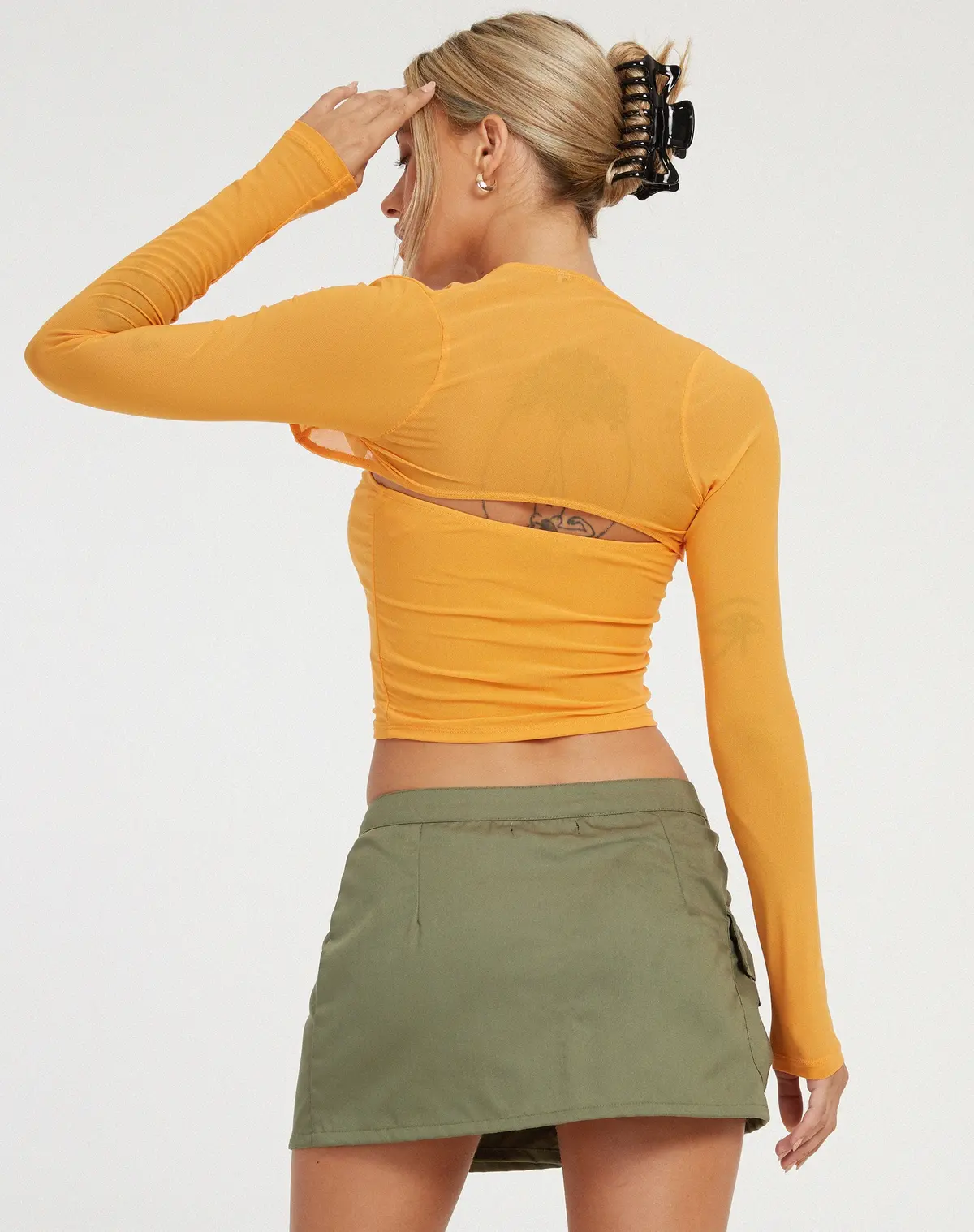 Kouna Bandeau Crop Top And Shrug Set In Apricot 2