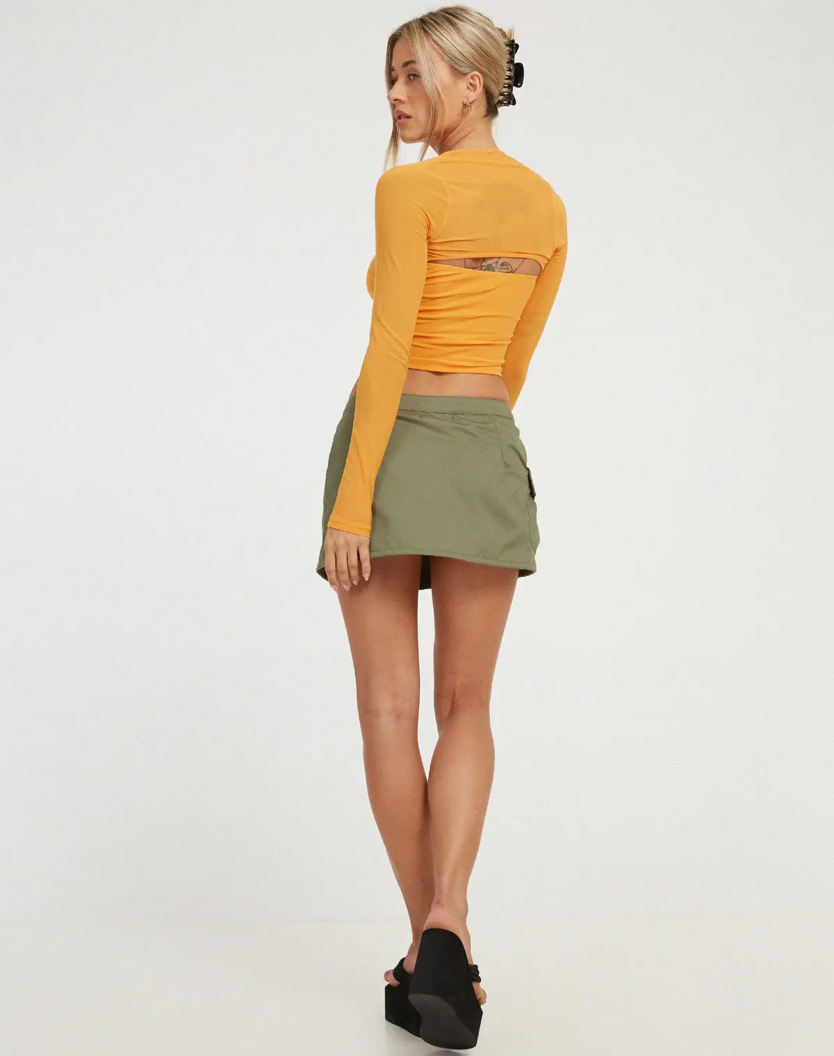 Kouna Bandeau Crop Top And Shrug Set In Apricot 5