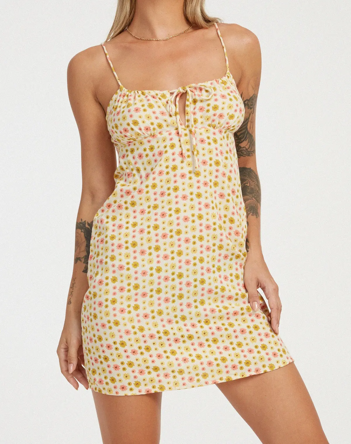 Kumala Slip Dress In Daisy Chain Cream 1