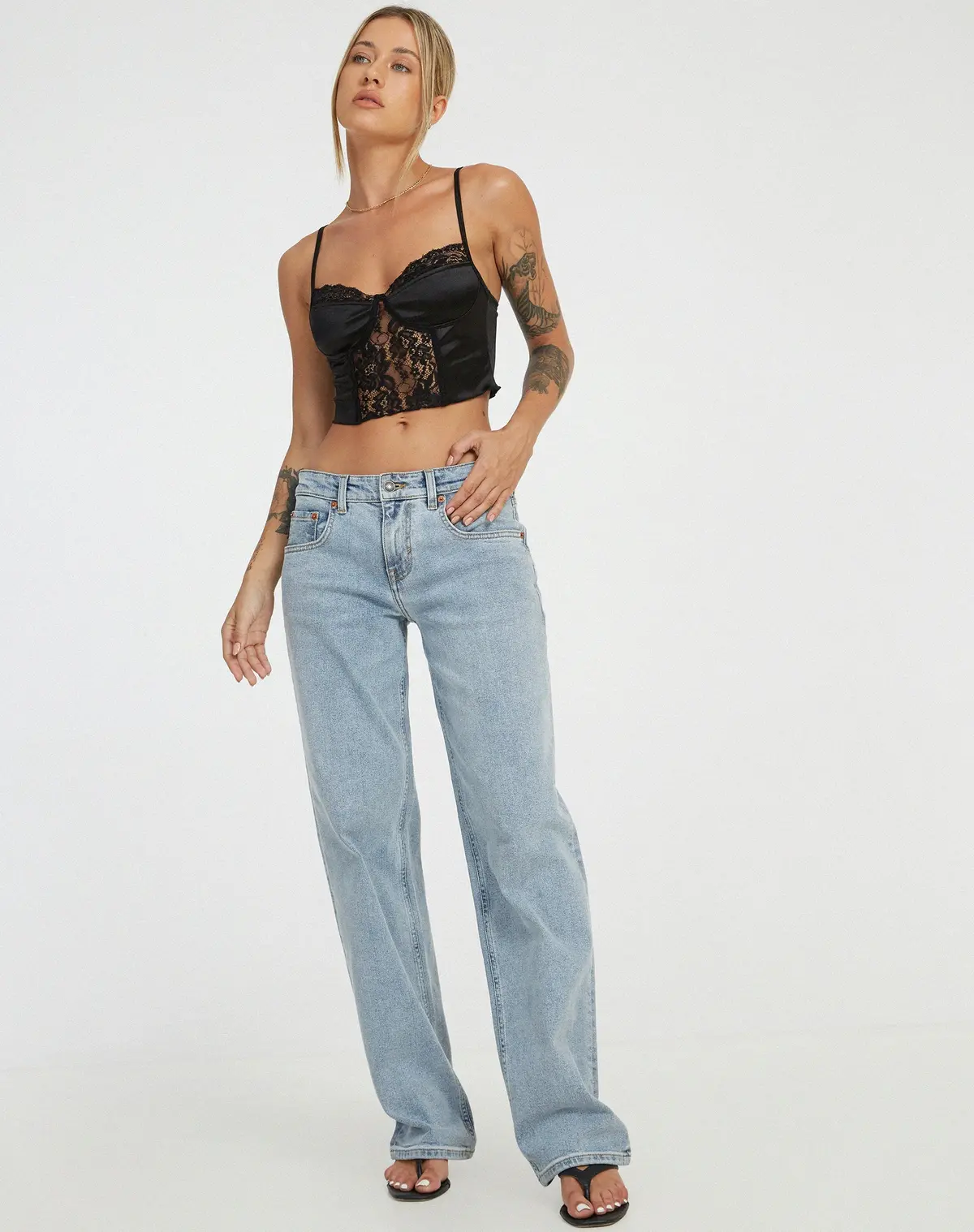 Litasa Corset Top In Satin Black 3