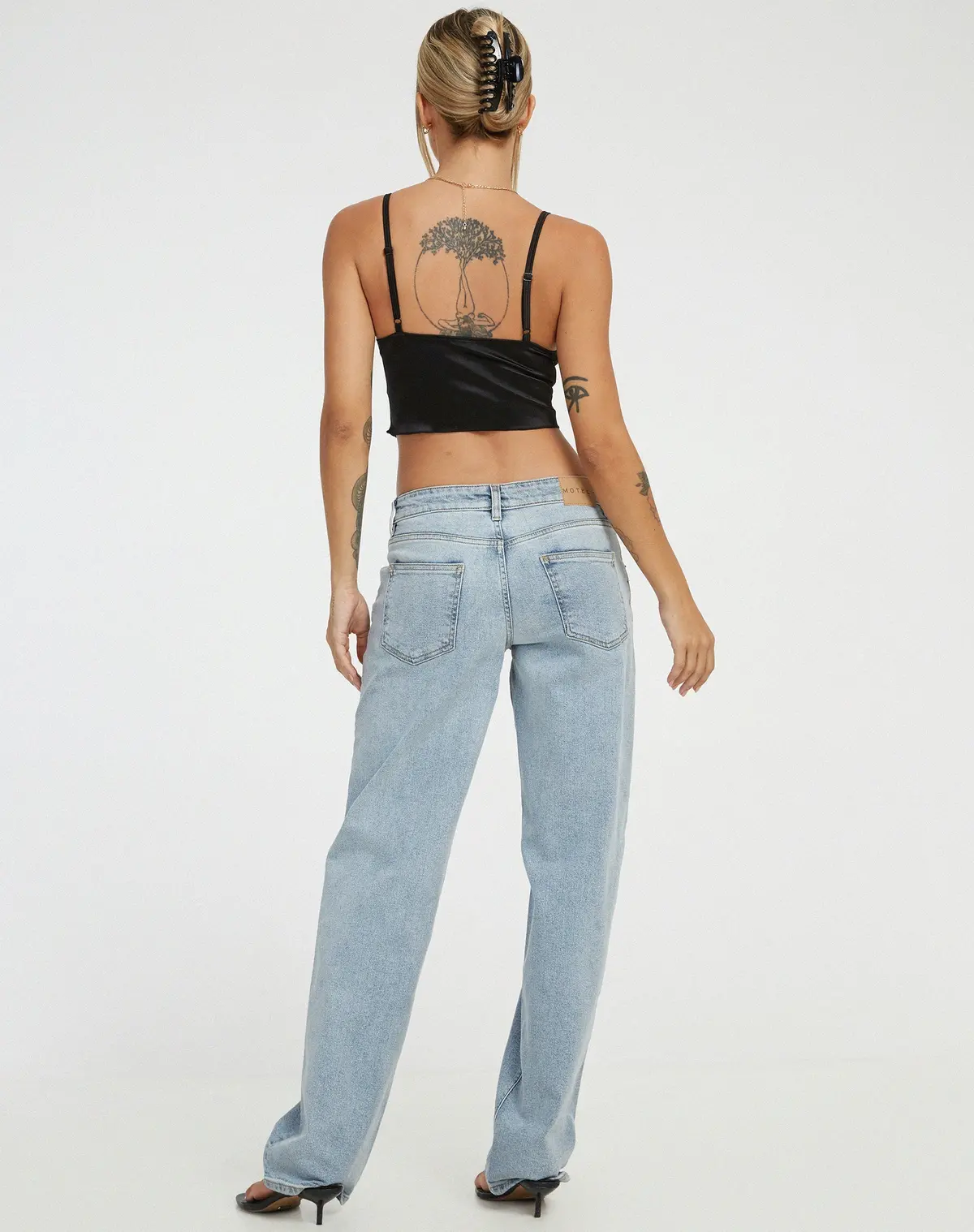 Litasa Corset Top In Satin Black 4