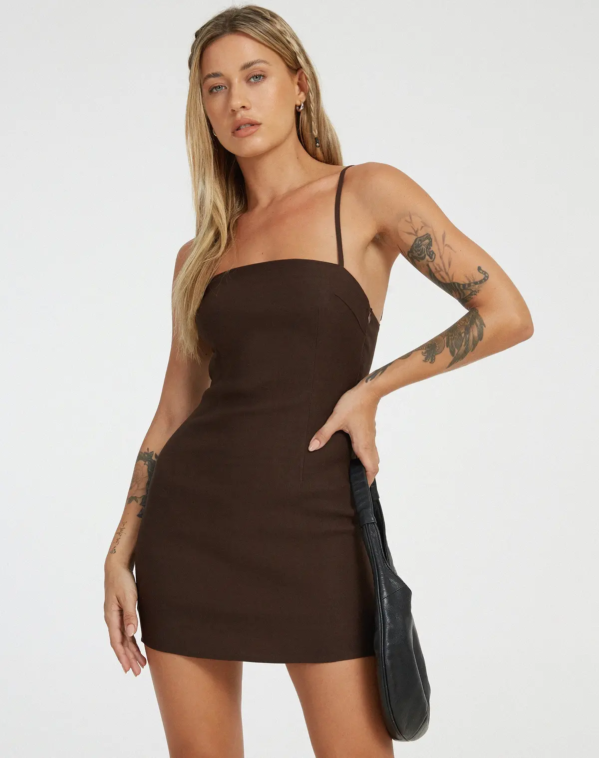 Lovana Mini Dress In Bitter Chocolate 1