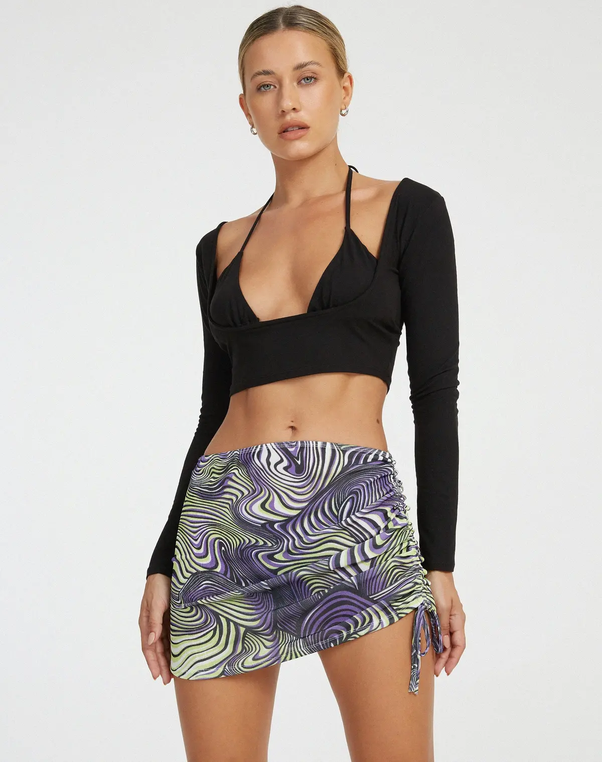 Mena Bodycon Skirt In Rave Optic 1