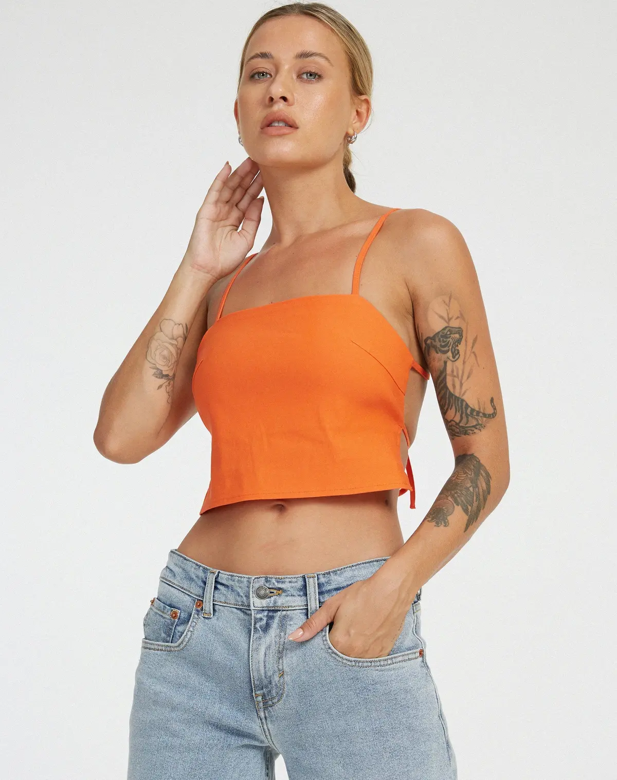 Merita Crop Top In Orange 1