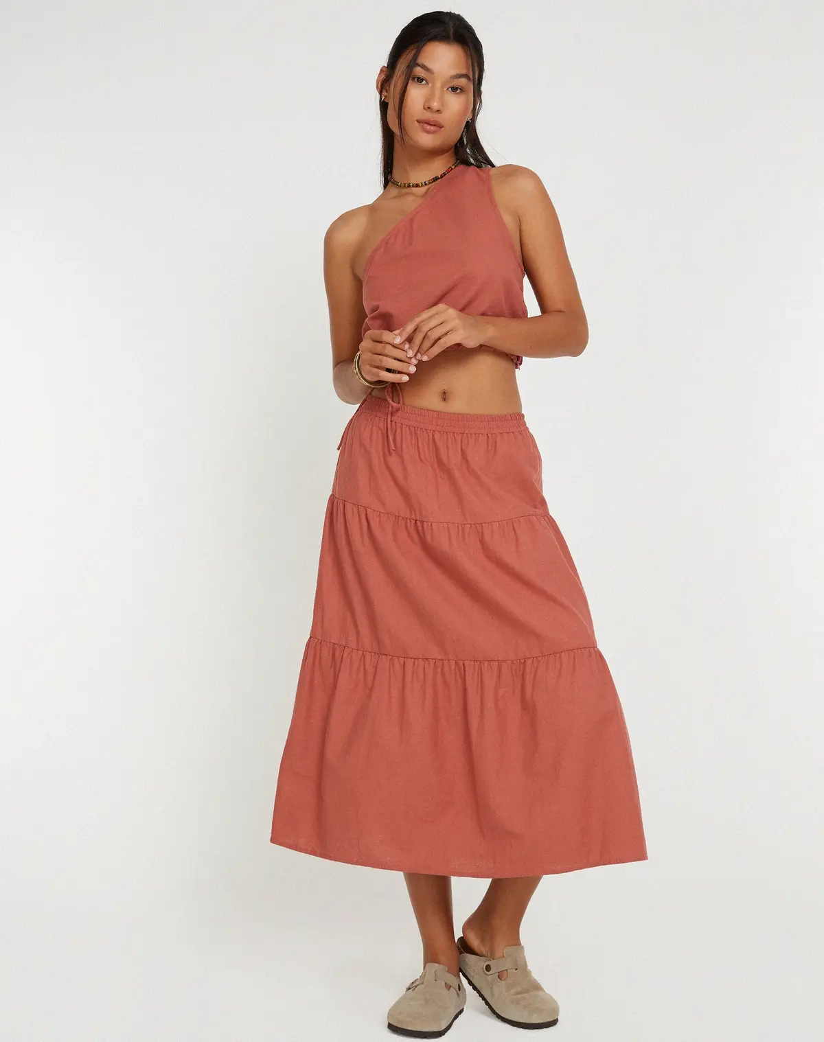 Midaxi Skirt In Cedar Wood 1
