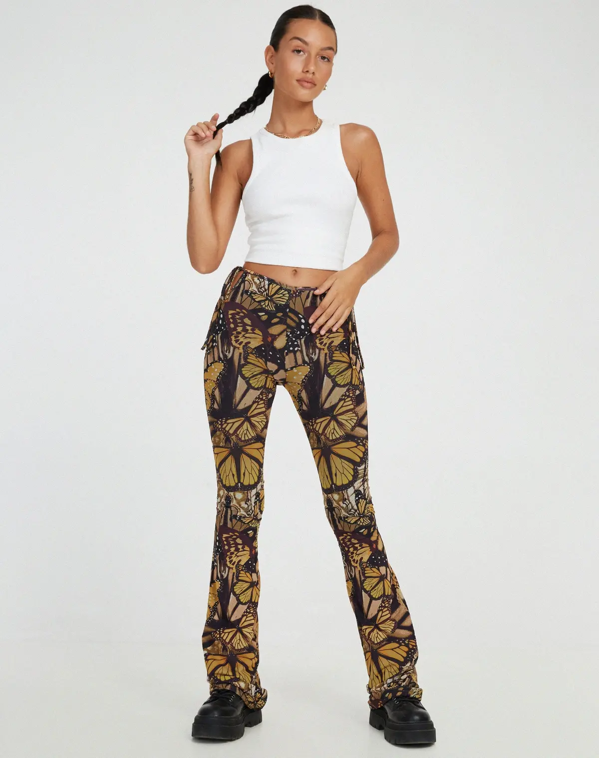 Mileri Flare Trousers In Butterfly Gold 5