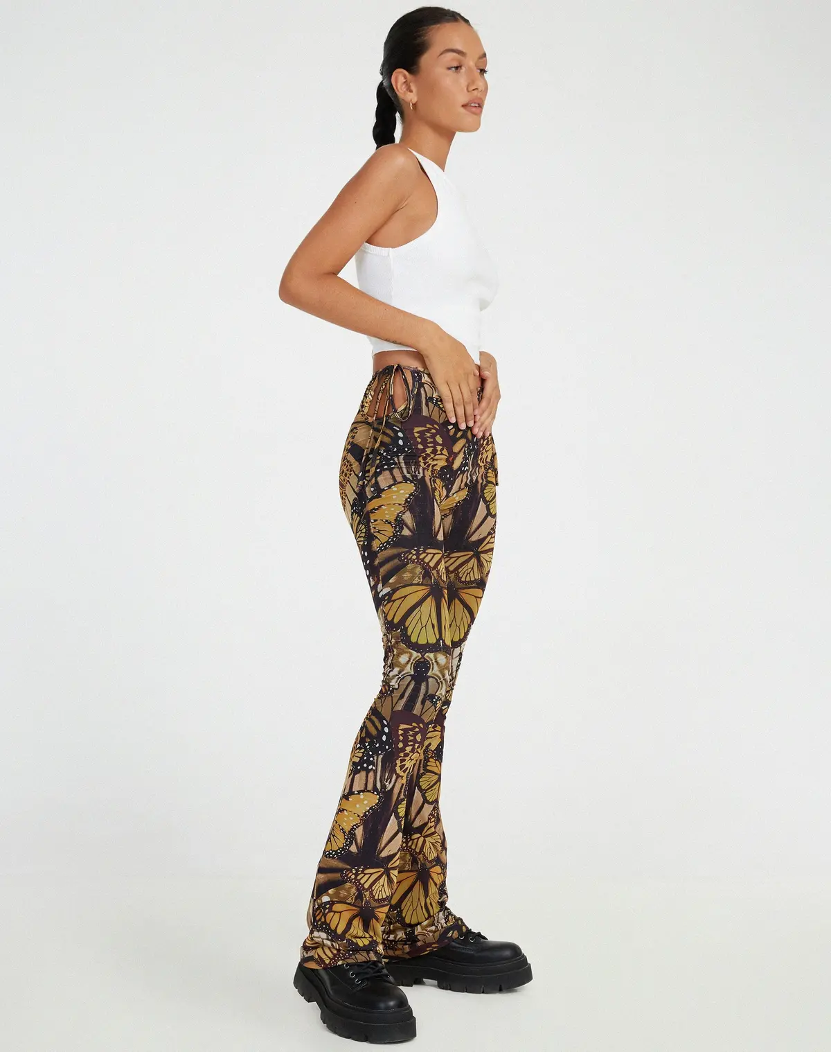 Mileri Flare Trousers In Butterfly Gold 4