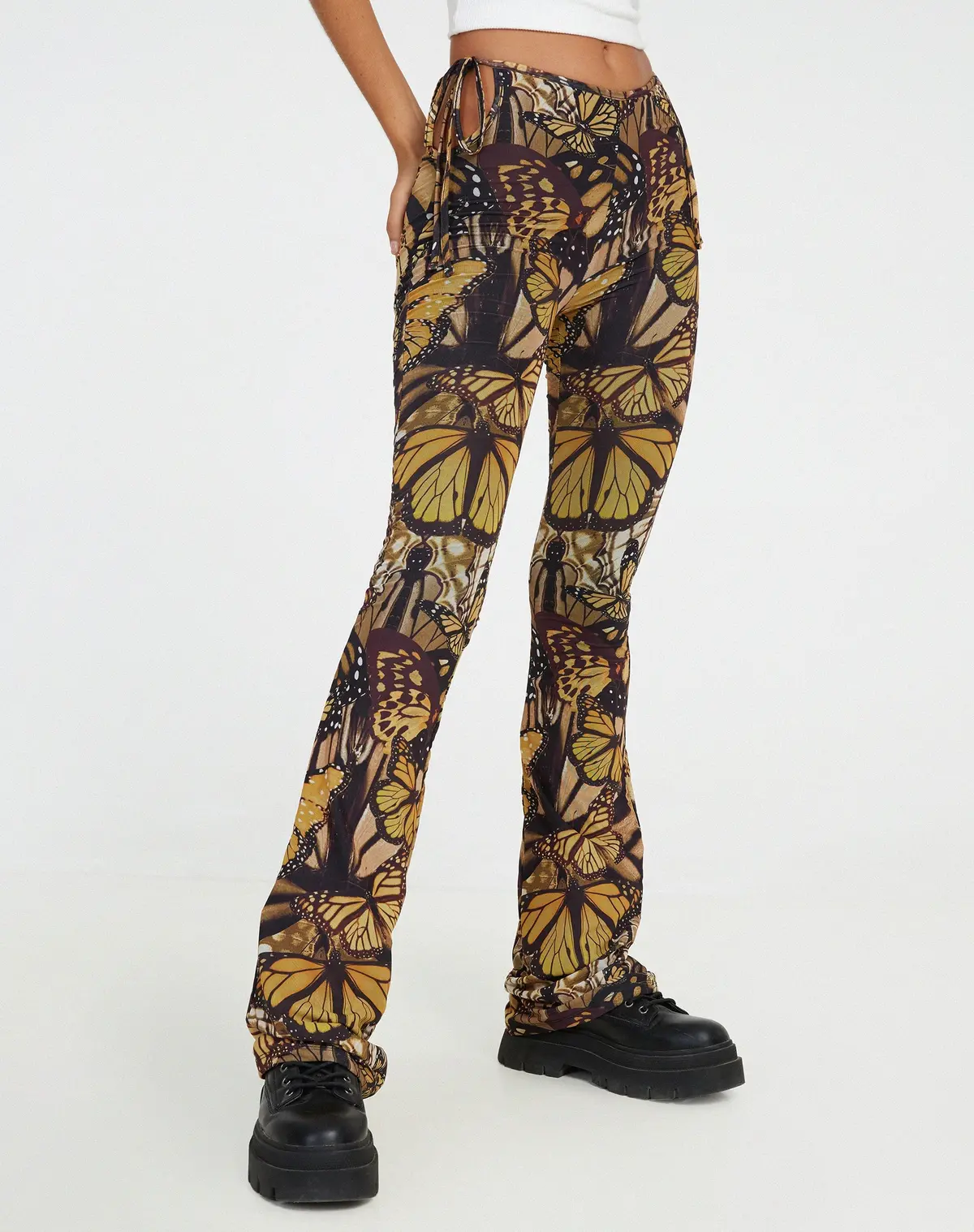 Mileri Flare Trousers In Butterfly Gold 6