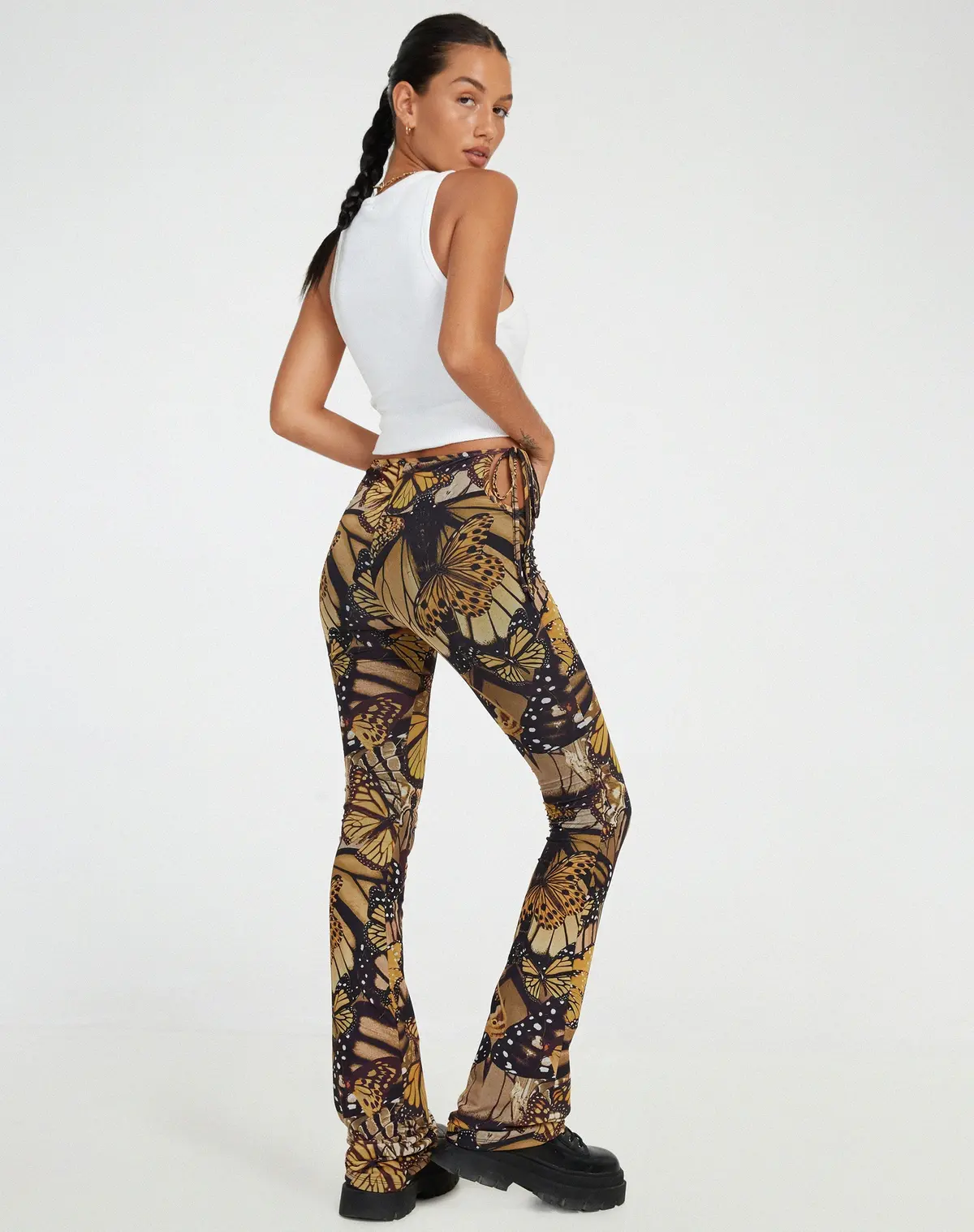 Mileri Flare Trousers In Butterfly Gold 7