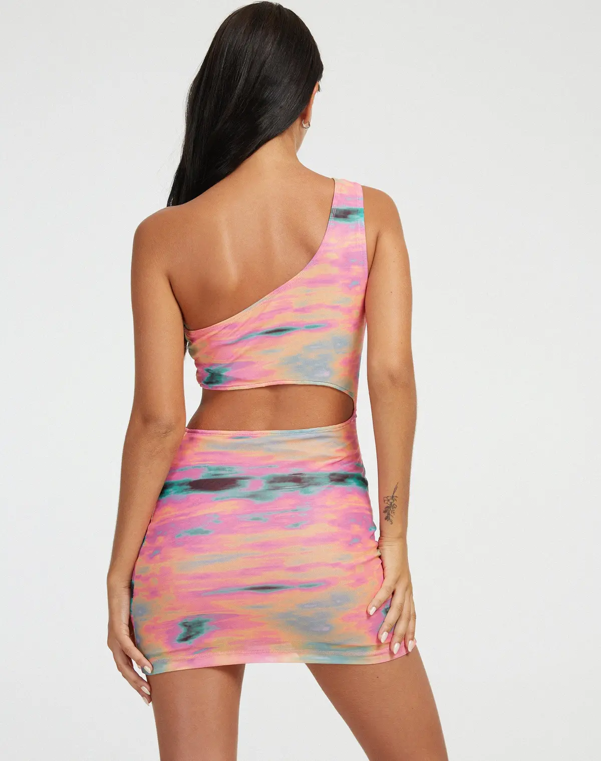 Minale Mini Dress In Multi Blur Orb Yellow 4