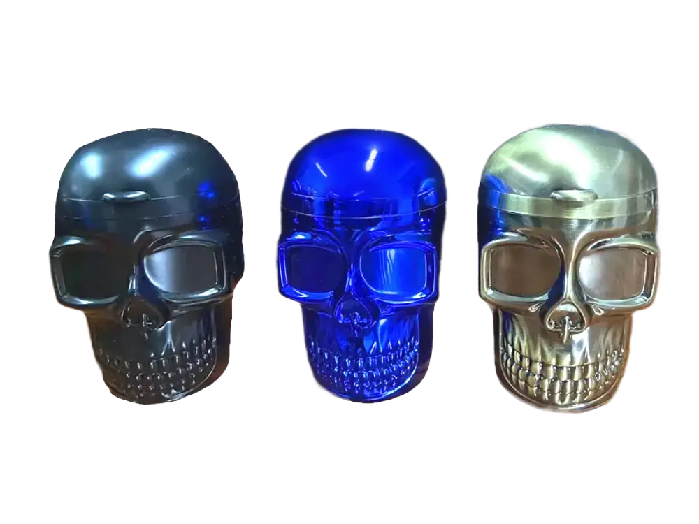 Metal Skull Butt Bucket Ashtray With Led Light - 6 Pieces Per Retail Ready Display 23531 2