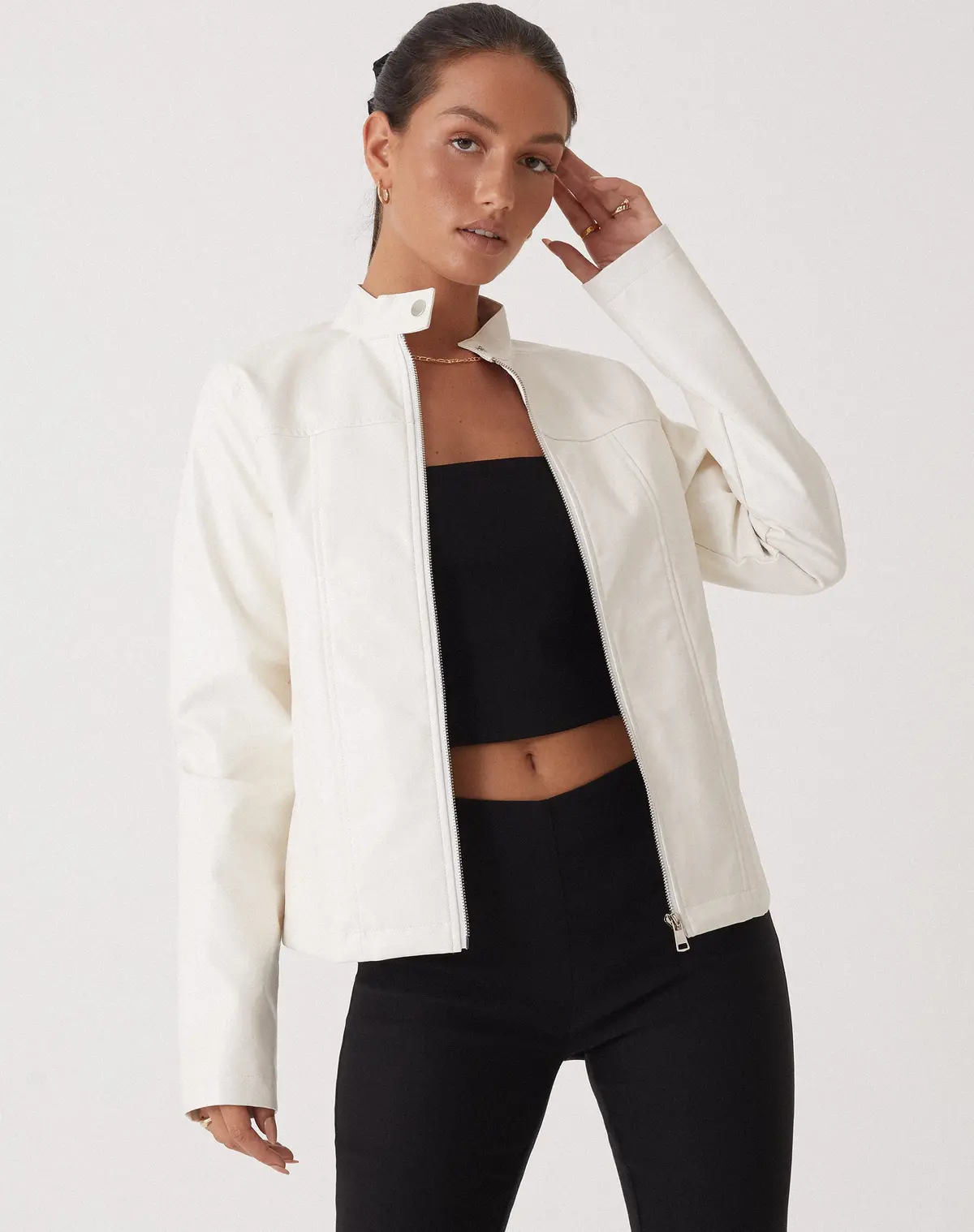 Motel X Olivia Neill Olivia Jacket In Pu White 5