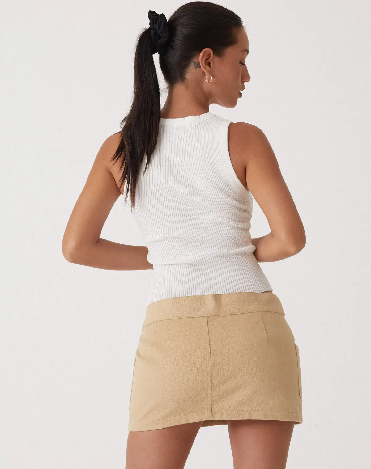 Motel X Olivia Neill Stina Cargo Micro Skirt In Tan 4