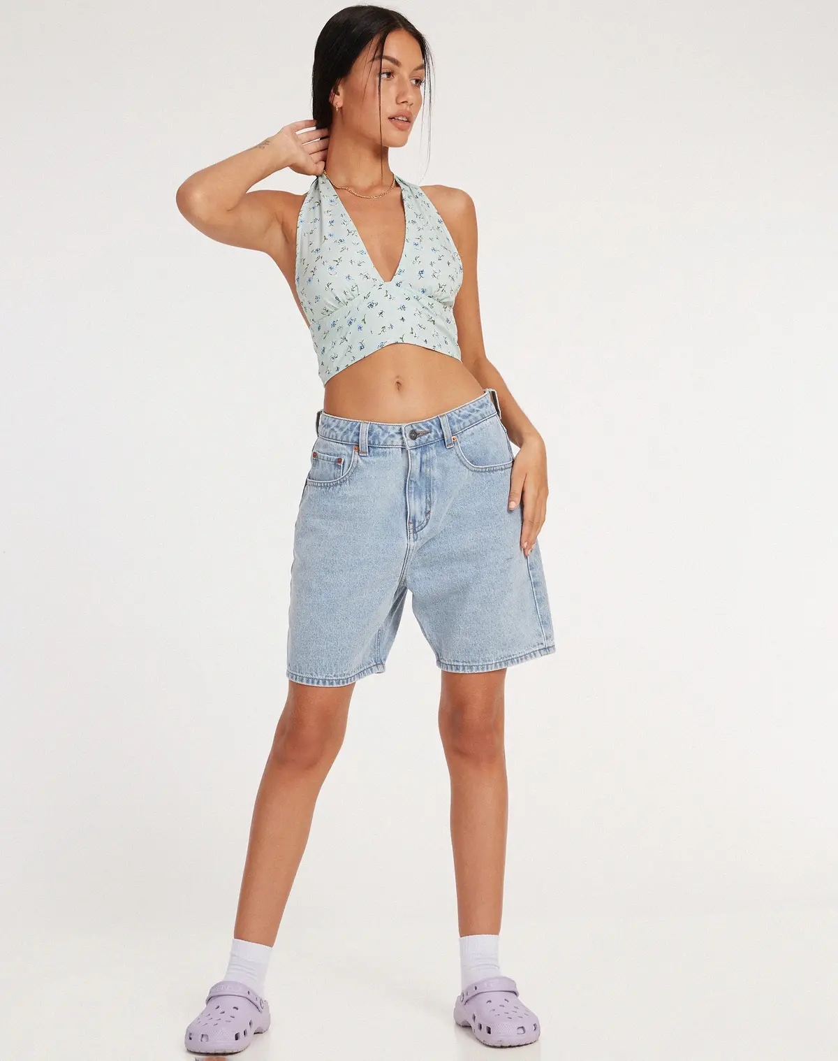 Nanda Crop Top In Pretty Petal Green 6